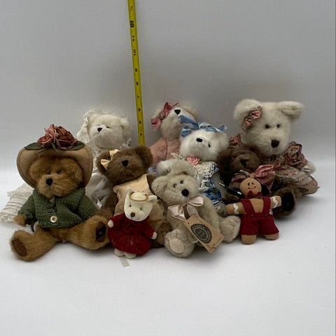 Boyds Bears Plush Collection Lot Vintage Holiday & Theme Bears 10 Pieces