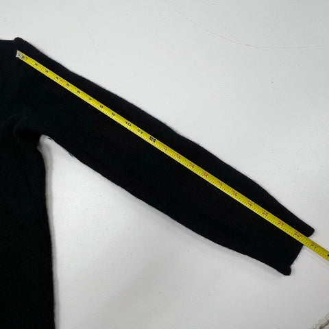 Vince Women's Black Boiled Cashmere Raw Edge Pullover Sweater Size M