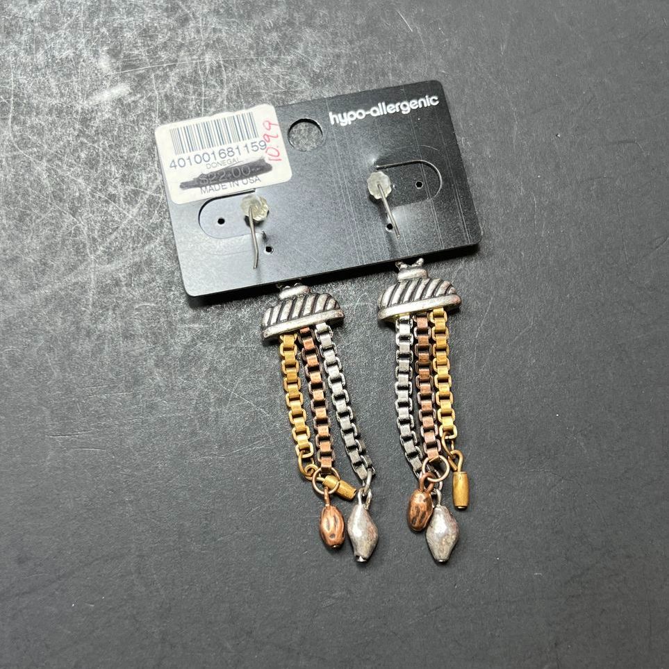 Chico's Etchings Donegal tri-color Dangle Earrings NWT
