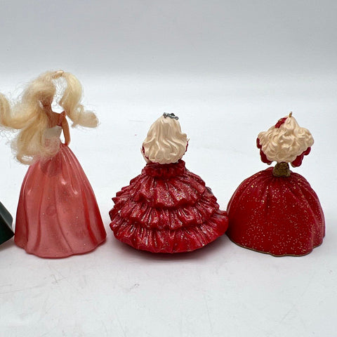 Vintage Barbie Christmas Ornament Lot Holiday Gowns Graduation 6 Pieces