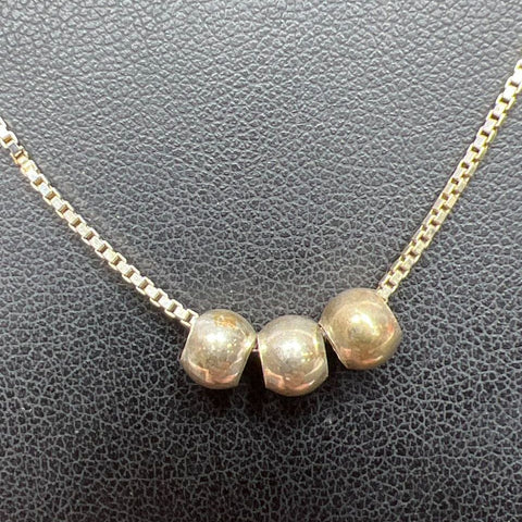 925 Sterling Silver Beaded Necklace 3.63g