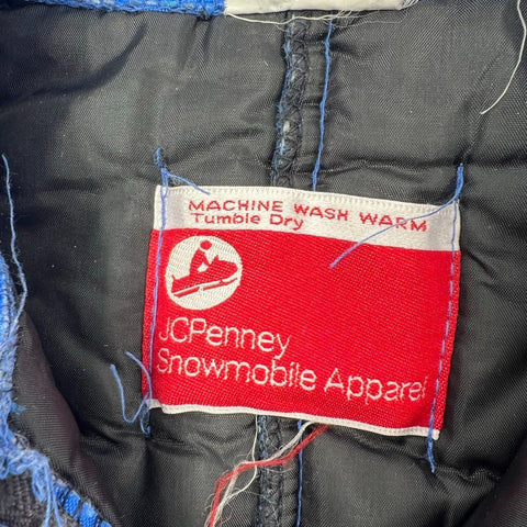 Vintage 70s JC Penney Snowmobile Quilted Puffer Snowsuit Jumpsuit Sz M