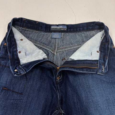 Vintage Y2K Rocawear Men's Dark Wash Baggy Denim Jeans Sz 32x34