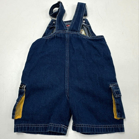 Vintage 2001 Tonka Kids Denim Cargo Shortalls Construction Vehicle Blue Sz 3T