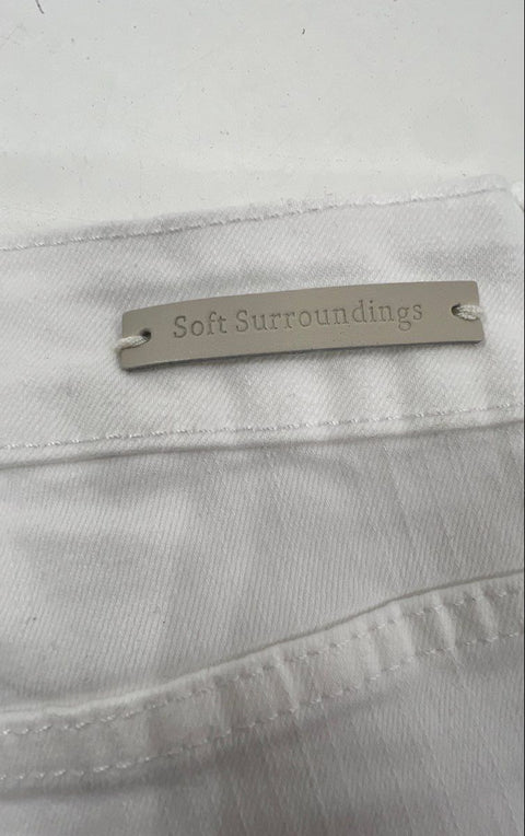 Soft Surroundings Women's Ultimate Denim Straight Leg Jeans White NWT Sz 8P