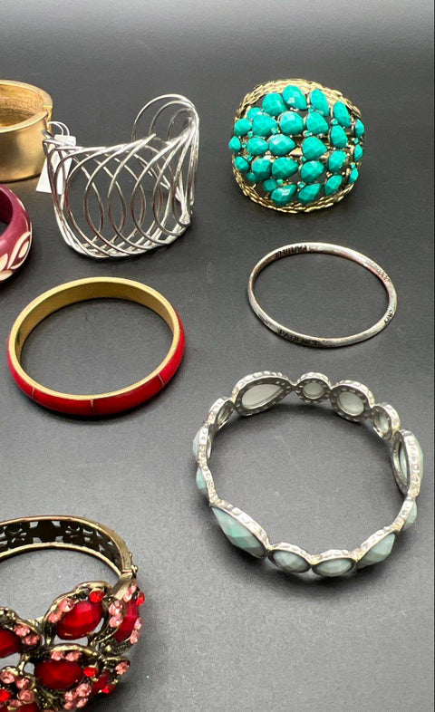 Kate Spade and Fashion Costume Jewelry Lot of 9 Bangle Cuff Snake Bracelets
