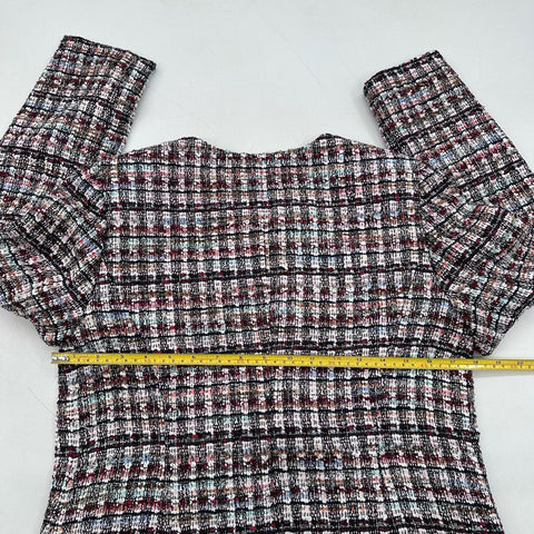 Talbots Women's Petite Multi-Color Tweed Plaid Open Front Blazer NWT Sz 6P