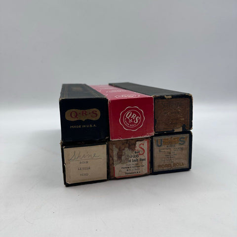 Antique Player Piano Rolls Lot of 4 QRS U.S. Music Supertone Word Rolls