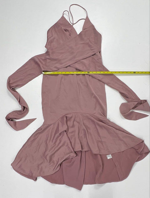 Gianni Bini Women's Melinda Dress Dusty Rose Halter Ruffle High Low NWT Sz M