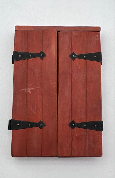 Vintage Carved Wood Jesus Triptych Shrine Religious Altar Icon Folding Doors