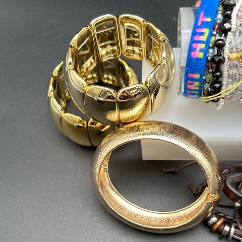 Vintage to Modern Costume Jewelry Bracelet Lot Bangles Cuffs Beaded Boho 40+ Pcs