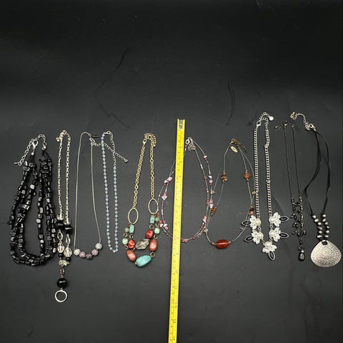Vintage to Modern Costume Jewelry Necklace Lot 0.5 lb Faux Pearl Beaded Pendants