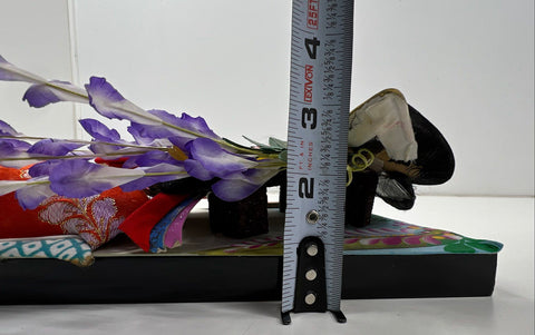 Vintage Japanese Oshie Hagoita Paddle Wisteria Maiden Fuji Musume Kabuki 26"