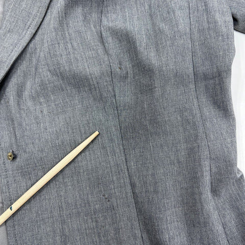 Escada Women's Gray Wool Silk Blend Single Button Blazer Made in Slovenia Sz 44