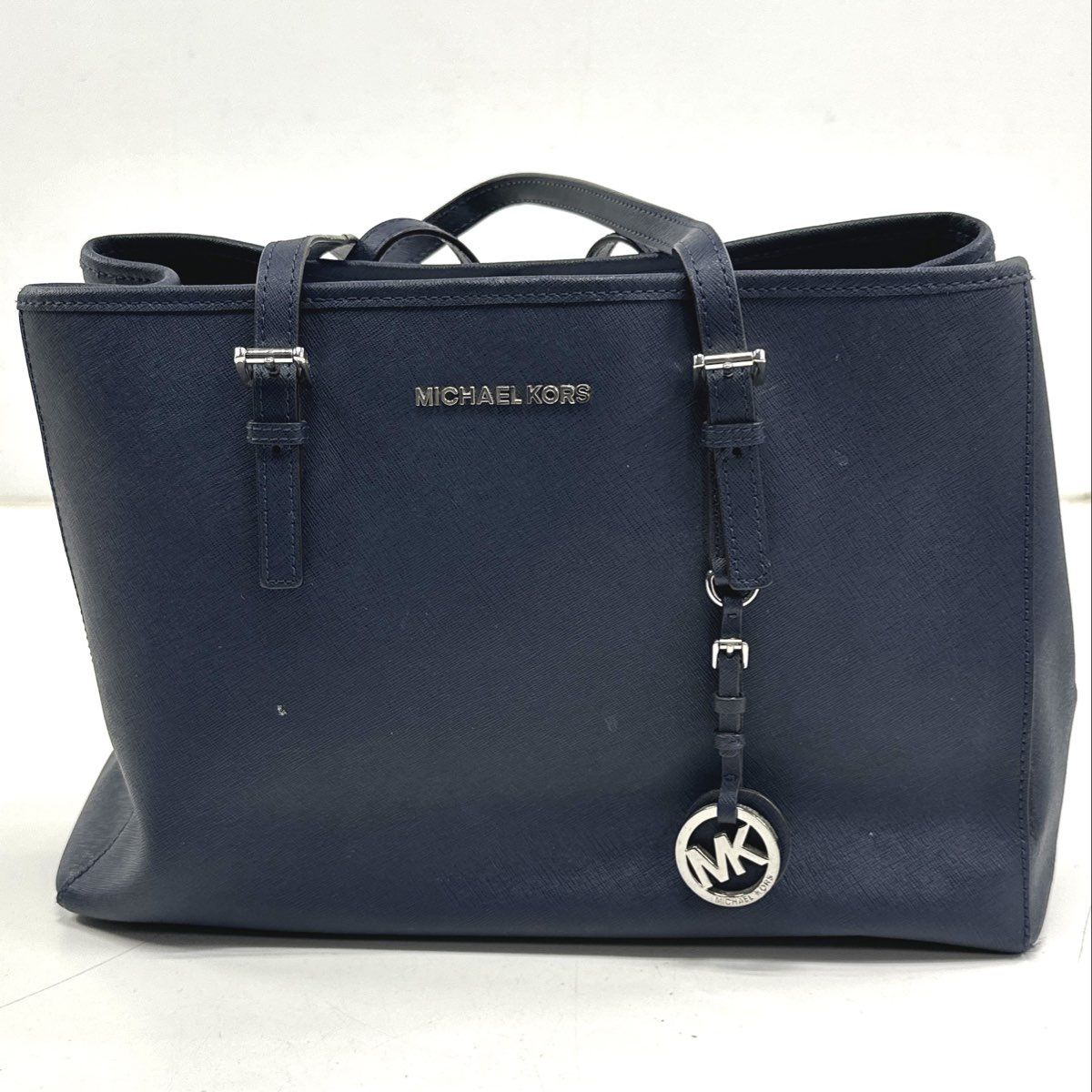 バッグ navy co Michael Kors Navy Blue Saffiano Leather Jet Set Travel Tote Bag