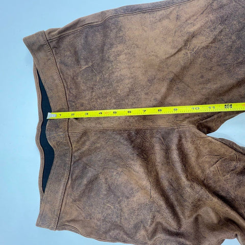 NWT Free People Womens Brown Faux Suede Distressed Leggings Pants Size 30