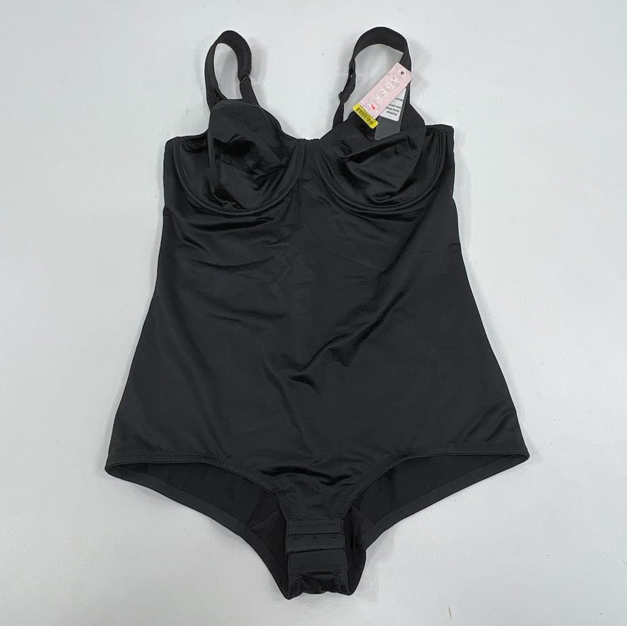 NWT Women's Cabernet Black Shape Wear Body Suit Underwire Cups - Size 38B