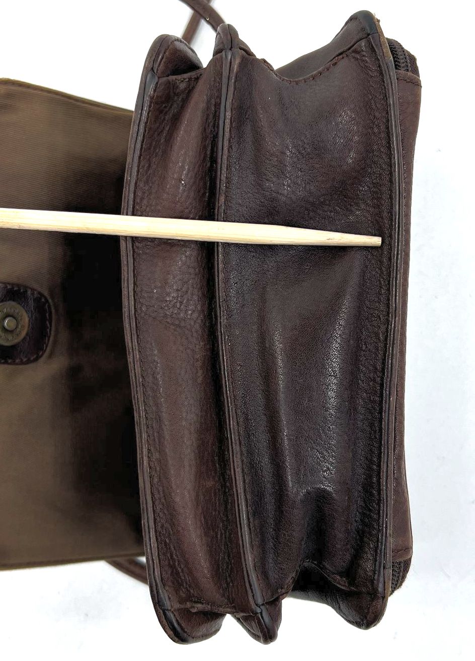 Vintage 90s Fossil Brown Leather Organizer Crossbody Wallet on a String Bag