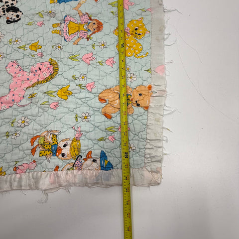 Vintage Childrens Quilted Blanket Lot Raggedy Ann Andy Puppy Applique Handmade