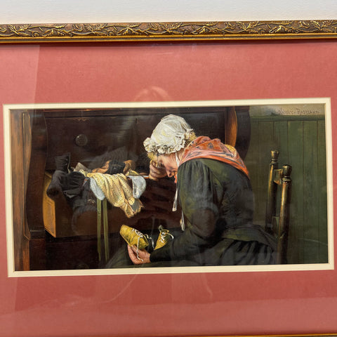 Harry Roseland Tender Memories 1893 Victorian Framed Print Ornate Gilt Frame