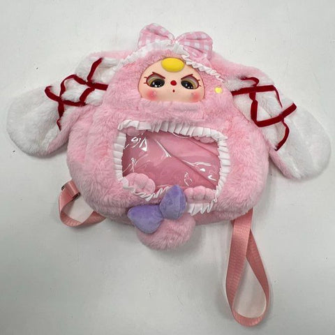 Baby Three Pink Plush Kawaii Rabbit Ita Bag Mini Backpack