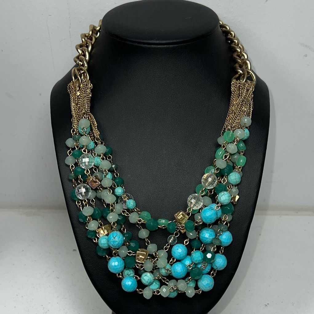 Stella & Dot Turquoise Tones Beaded Multistrand Necklace