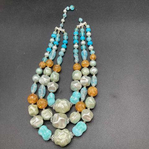 Vintage Mid-Century Faux Pearl & Beaded Jewelry Lot 4 Necklaces 2 Earrings Japan