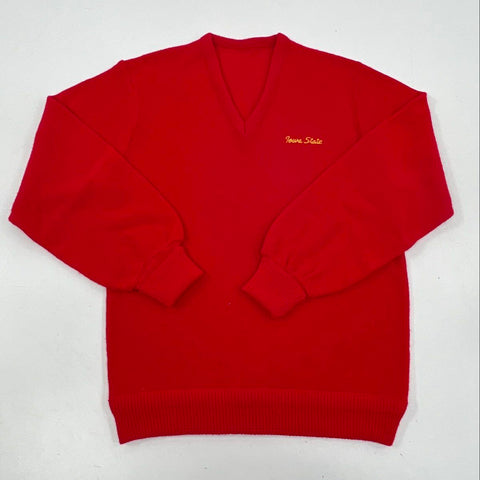 Vintage 80s Iowa State Cyclones V-Neck Sweaters Lot of 2 Made in USA Sz L