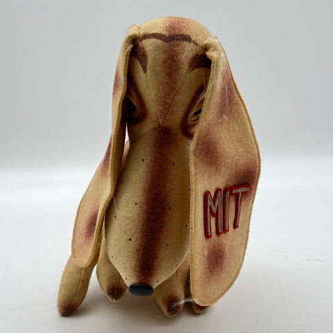 Vintage MIT Collegiate Souvenir Plush Dog Felt Fabric Long Ears 10 Inch