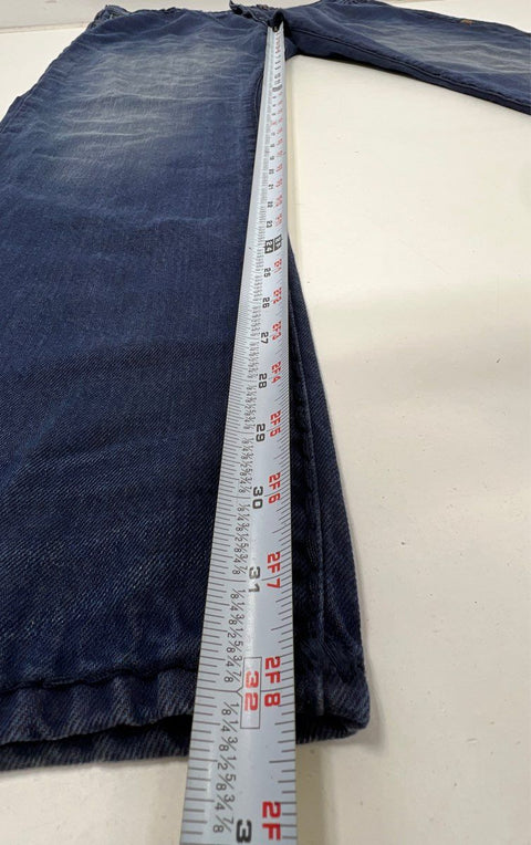 True Religion Men's Ricky Relaxed Straight Jeans Blue Flap Pockets Size 38