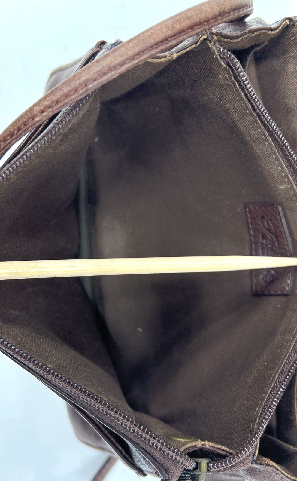Vintage 90s Fossil Brown Leather Organizer Crossbody Wallet on a String Bag
