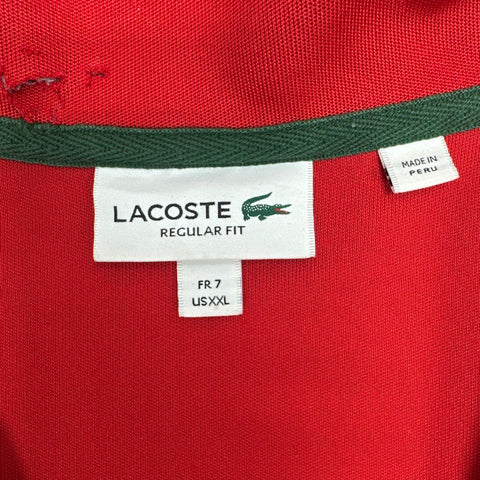 Lacoste Men's Red Stripe Sleeve Full Zip Regular Fit Track Jacket Size XXL