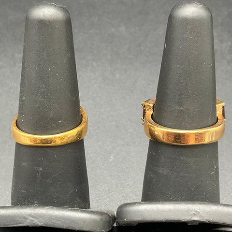 Gold Tone Faux Gemstone Costume Jewelry Lot 2 Cocktail Rings Size 7