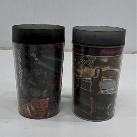 Vintage Snap-on Tools 4 Pc Travel Mug Lot 2000s Pin-up Girl & Classic Car