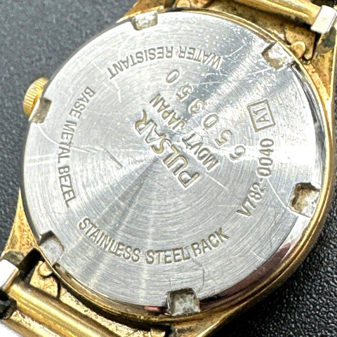 Vintage Pulsar Womens Watch Lot of 5 Gold Tone Quartz Bracelet Stretch Bands