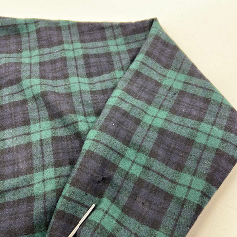 Vintage Pendleton Men's Green Black Watch Plaid Virgin Wool Cardigan Sz XL