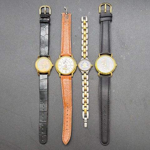 Lorus Disney Watch Lot 4 Mickey Mouse Lion King Winnie Pooh Pirates of Caribbean