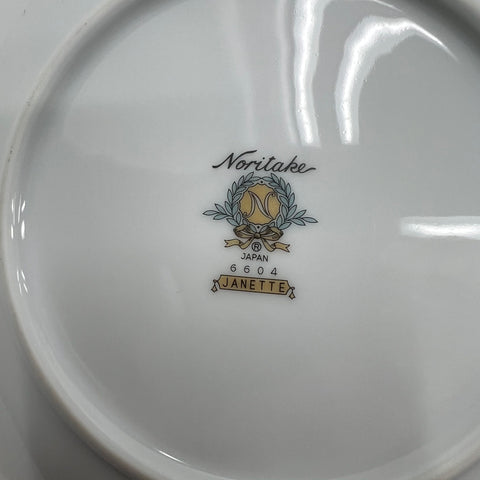 Noritake Janette 6604 Bread & Butter Plates 10pc Set Platinum Trim Vintage