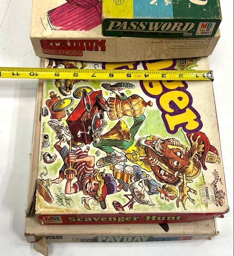 Vintage 70s Board Game Lot of 4 Parker Brothers Milton Bradley Payday Scavenger