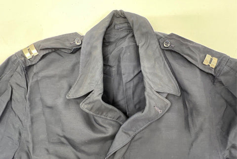 Vintage Blauer Men's Blue USAF Regulation Water Repellent Trench Coat Captain