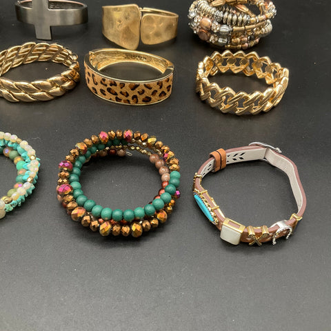 Nine West Vintage & Modern Jewelry Lot of 12 Bracelets Cuffs Bangles Beaded
