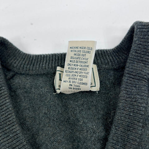 L.L. Bean Men's Gray V-Neck 100% Lambswool Knit Sweater Sz XL