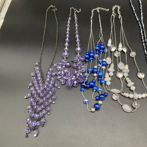 Modern Costume Fashion Necklace Jewelry Lot of 11 Beaded Chain Statement
