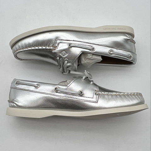 Sperry Authentic Original 2-Eye Metallic Silver Women's Boat Shoes Size 7.5 DS