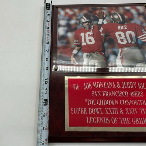 NFL Football Plaque Joe Montana Jerry Rice 49ers Legends Gridiron 15x12 Inch
