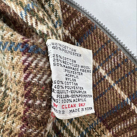 Vintage 80s Mod Maid Blanket Lined Hooded Parka Jacket Taupe Sz 16.5