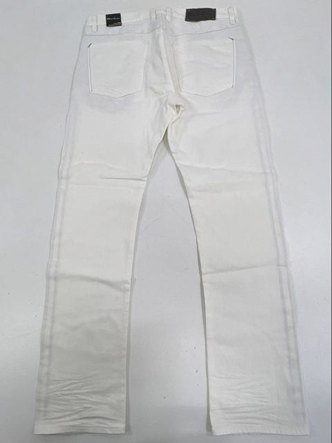Robert Graham Men's NWT Palin Tailored Kipling White Denim Jeans Size 35
