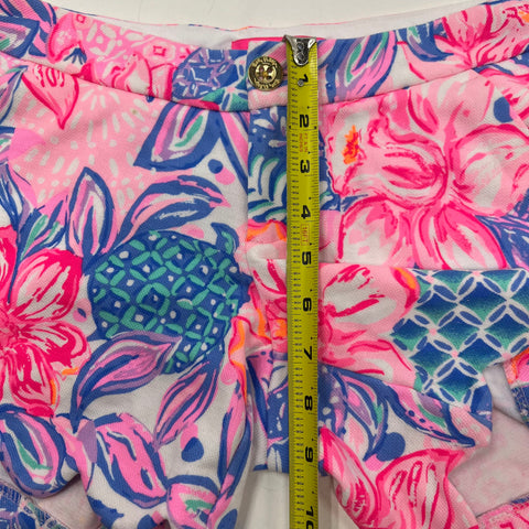 Lilly Pulitzer Buttercup Scalloped Shorts Floral Pineapple Women's Size 00
