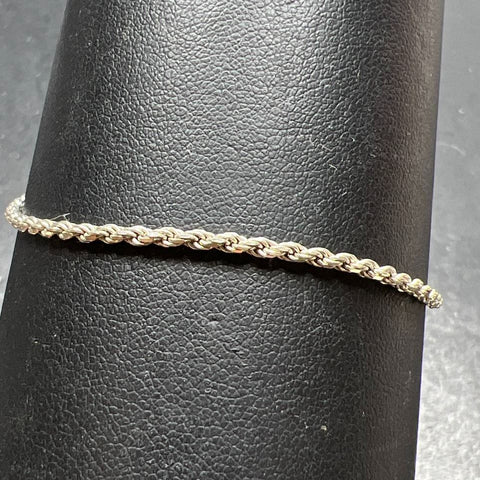 925 Sterling Silver Twist Rope Chain Bracelet 2.61g