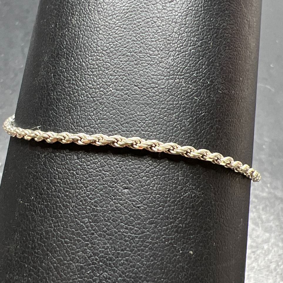 925 Sterling Silver Twist Rope Chain Bracelet 2.61g